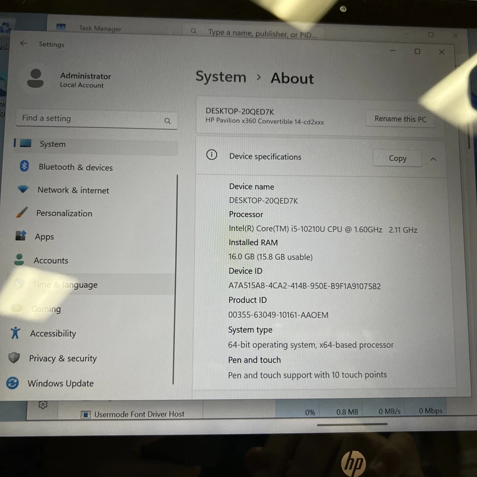 Notebook HP Pavilion x360 14” Touch i5-10210U 1.6GHz 16GB RAM 128GB *Leia Desc* - Imagem 4 de 4