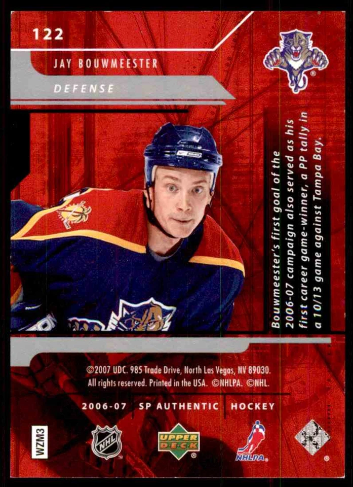 2006-07 SP AUTHENTIC JAY BOUWMEESTER 739/999 #122 - Image 2 of 2