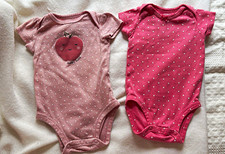 Carter's Pink Polka Dot One-Piece Bodysuit Duo - Light Pink  Dark Pink