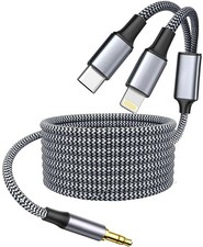 USB-C & Lightning to 3.5Mm Audio Cord for Iphone, Mfi Certified Aux Jack Cable