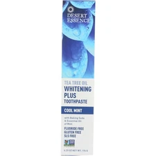 Desert Essence Tea Trea Oil Whitening Plus Toothpaste Cool Mint 6.25 Oz