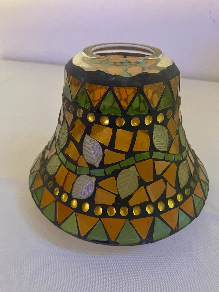 Yankee Candle Stained Glass Mosaic Jar Shade Topper – Autumn Leaf Design - Image 4 of 4