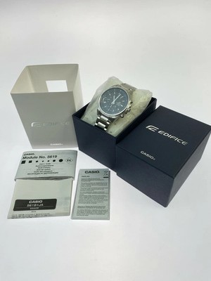 Casio Edifice Mens Silver Analog Watch 44mm From Japan