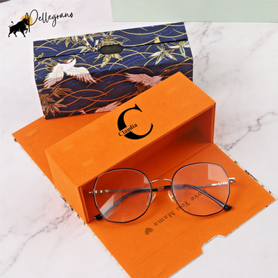 Personalisierte Double Brillenetui      Vegan-Leder   | Zwei Fächer für Brille