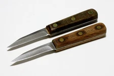Chicago Cutlery Paring Knives #100S With Wooden Handles Full Tang Vintage Pair
