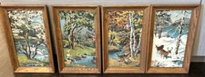 4 Paint by Numbers Paintings Craft Master 4 Seasons Pheasants Deer Swan Framed