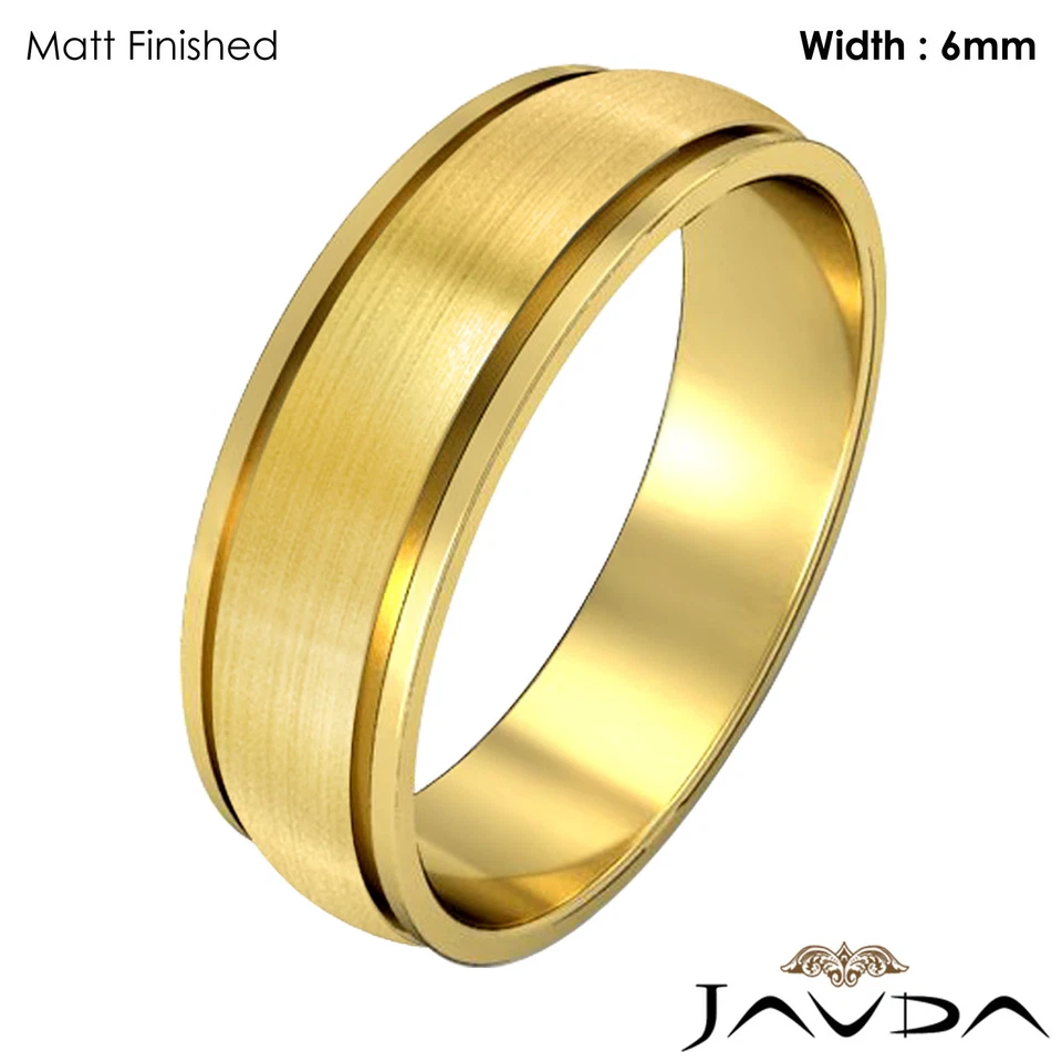 Alianza de boda de 6 mm para mujer con cúpula lisa anillo liso de oro amarillo de 14 k 5 g talla 6-6,75 Foto 2 de 4