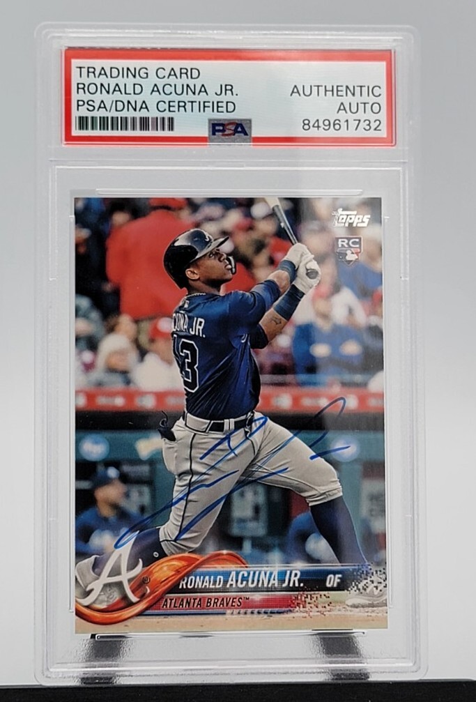 Ronald Acuna Jr. Signed 2018 Topps Update Card #US250 PSA/DNA Atlanta Braves
