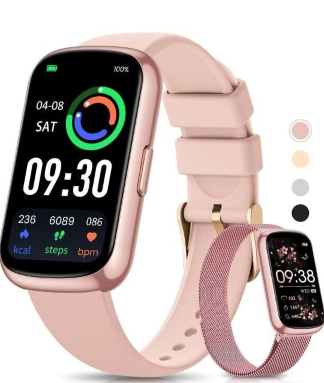 Fitness Tracker- Smart Watches for Women Men with 24/7 Heart Rate Monitor O2.