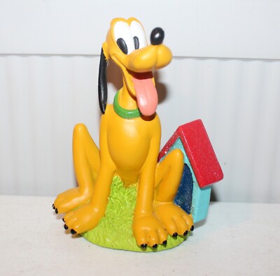Walt Disney Productions Pluto with Dog House Resin Figurine Vintage