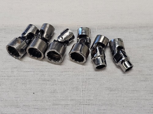 6 Bonney Swivel Socket Set Sae 7/16 9/32 1/4" 12 Point 1/4" Drive VU 8 9 14 USA