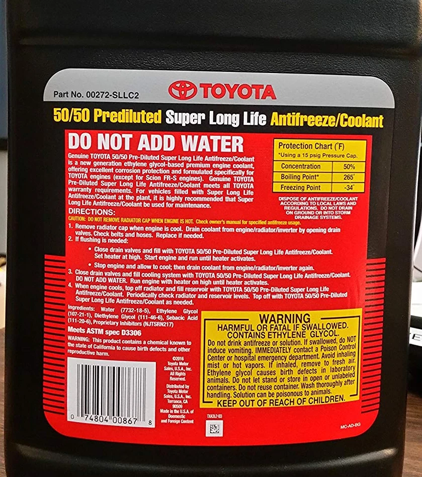 Refrigerante anticongelante rosa de 2 galones para Toyota-Lexus-Scion Super Long Life 50/50 Foto 2 de 2