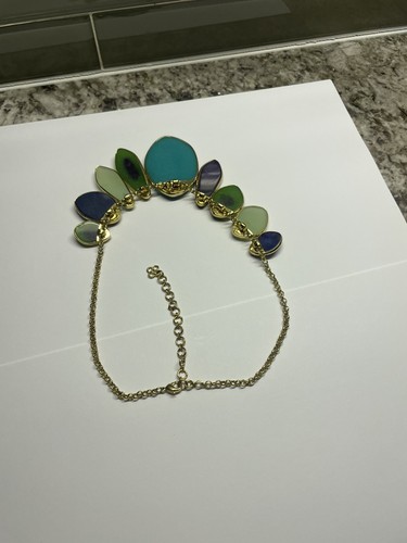 Beautiful Stella & Dot Serenity Costume Jewelry Necklace Blue / Green Stone - Picture 6 of 12