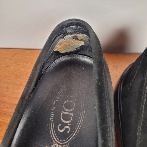 Mocassini Tods Tod's neri scamosciati penny scarpe da guida uomo UK 8 US 9 slip on - Foto 16 di 16