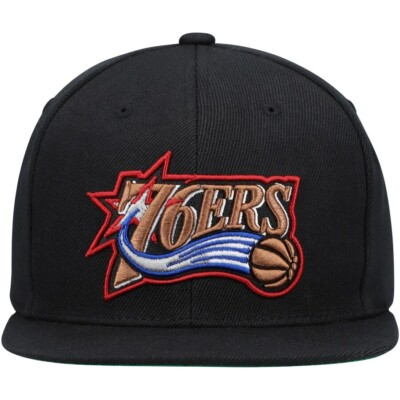 Philadelphia 76ers Iverson キャップ Allen Iverson Black Philadelphia 76ers Hardwood Classics Side Slam