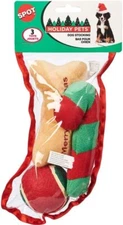 Spot Holiday Stocking 3 Piece Dog Toy Christmas Fun Deluxe Gift Ethical Pet Cane