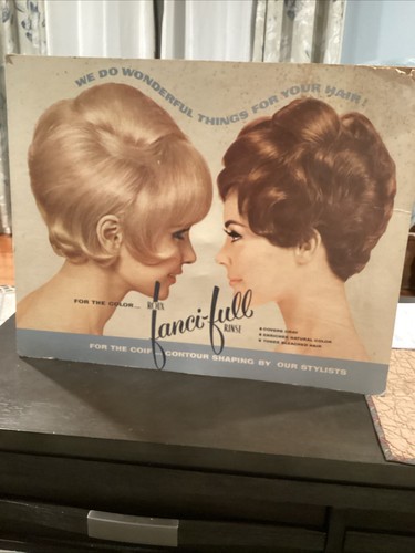 1960’s ROUX Hair Color Cardboard Easel-Back Sign 24" Store / Salon Display