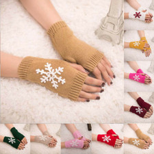 Women Girl Knitted Arm Wrist Fingerless Gloves Keep Warm Winter Soft Warm Mitten