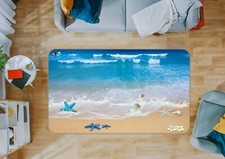 3D Beach Blue Starfish NAO11248 Game Rug Mat Elegant Photo Carpet Mat Fay