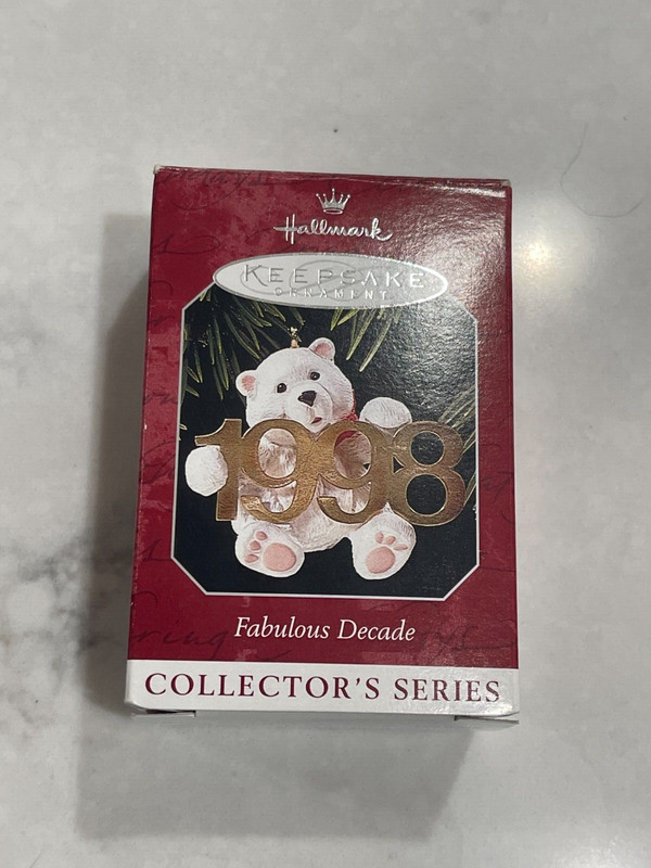 NEW Vintage 1998 Hallmark Keepsake Fabulous Decade Bear Ornament - 9th in Series
