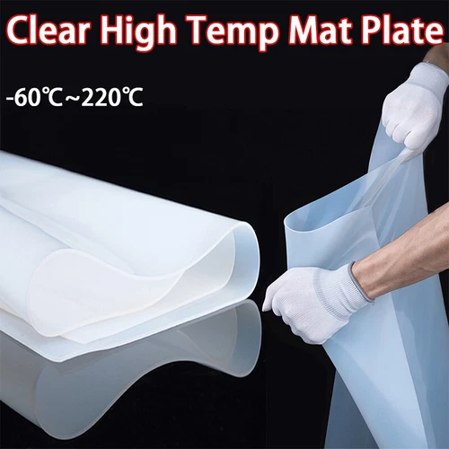 Soft Silicone Rubber Sheet Clear High Temp Mat Plate Translucent Thick 0.5-30mm