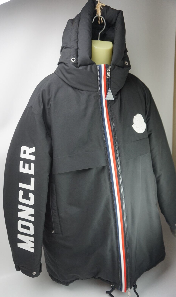 Moncler Charnier Men's Black Logo Down Parka Jacket Size 4 Moncler Charnier Men's Black Logo Down Parka Jacket Size 4