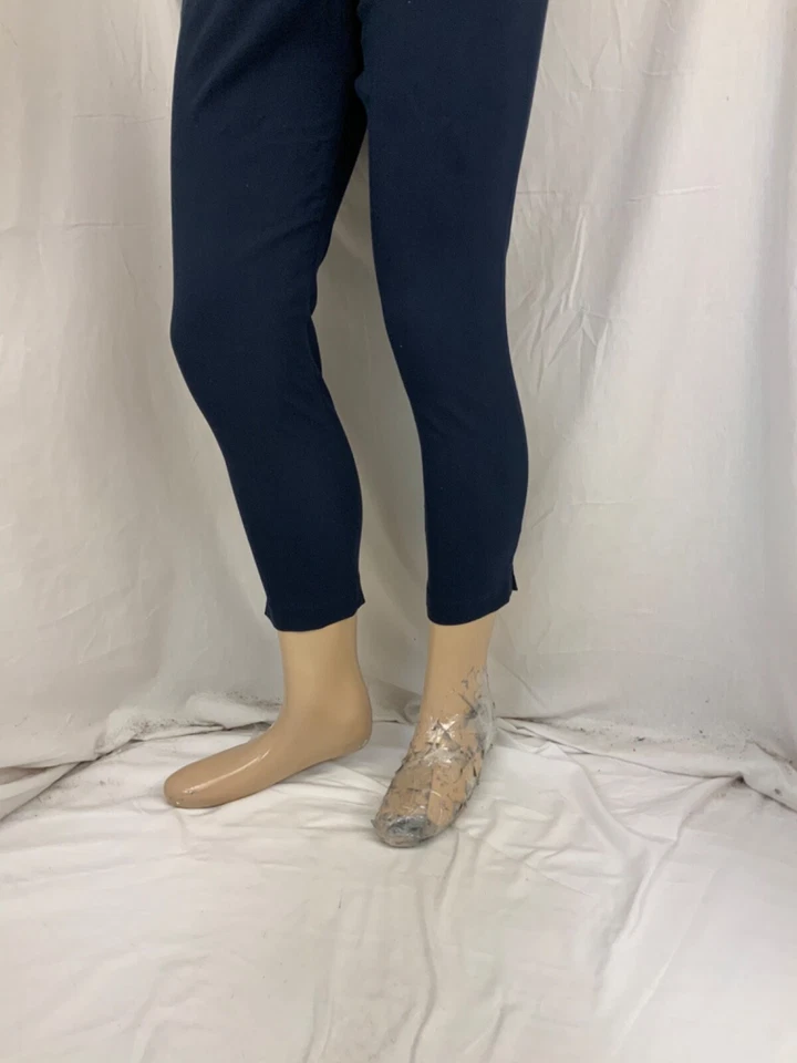 Ted Baker Cropped Moto Pants Sz 26 Sz 3 Ted Blue Cotton Nylon YGI P2-544 - Image 4 of 4