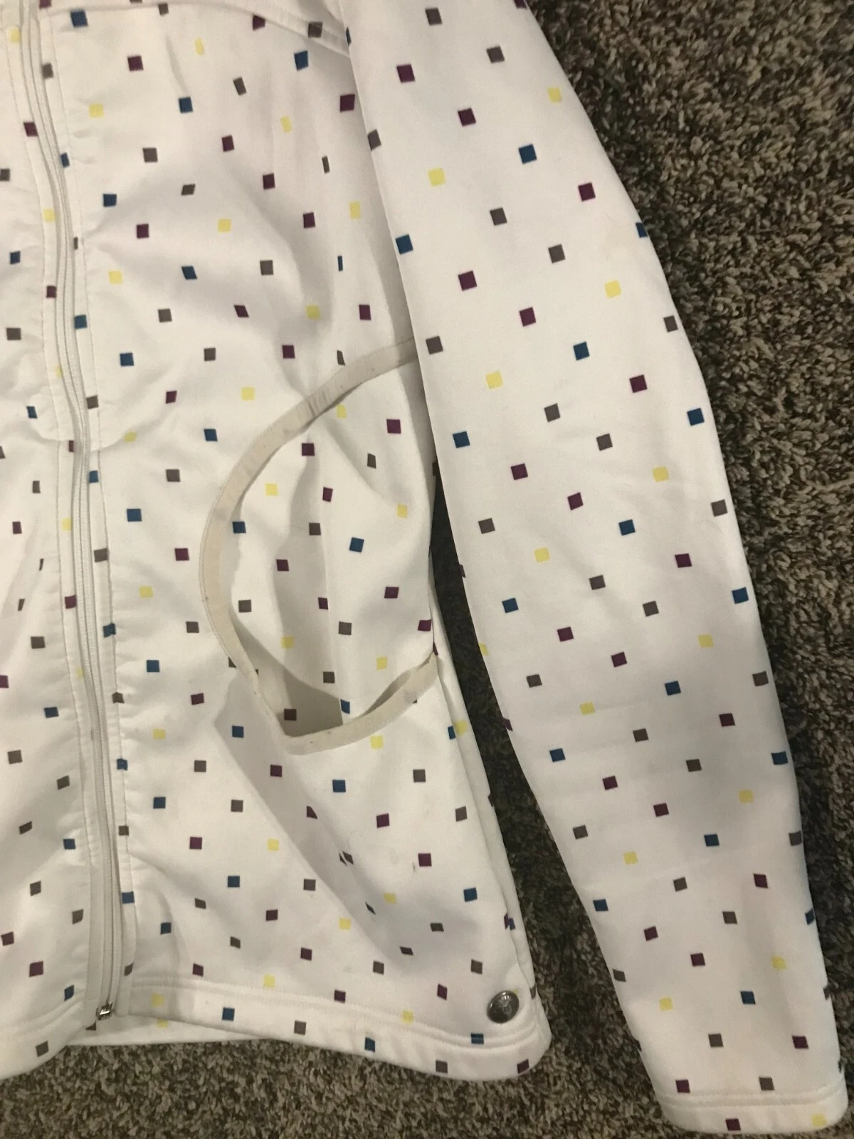 burton north start square dots full zip hooded fleece jacket