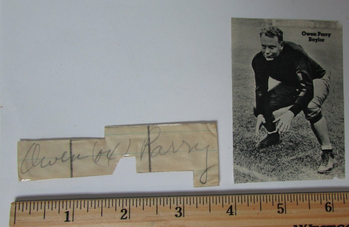 Ox Parry Baylor Bears/NY Giants Pro Bowl Signed Cut PSA/DNA 145030 
