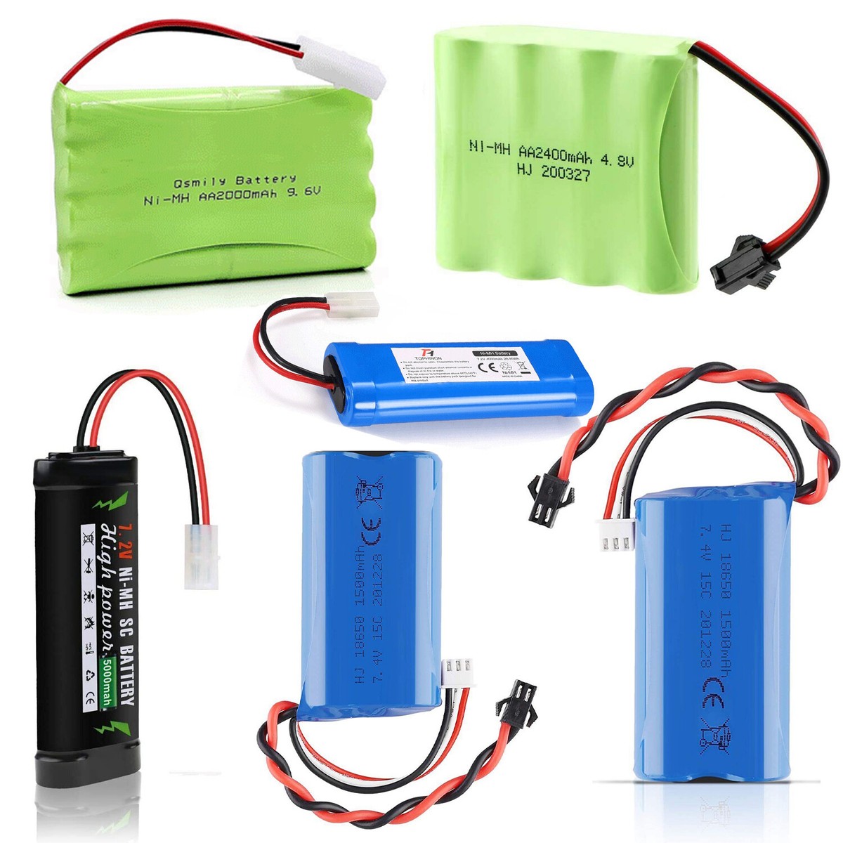 2400mAh Ni-MH AA Battery Pack Rechargeable+SM-2P Plug