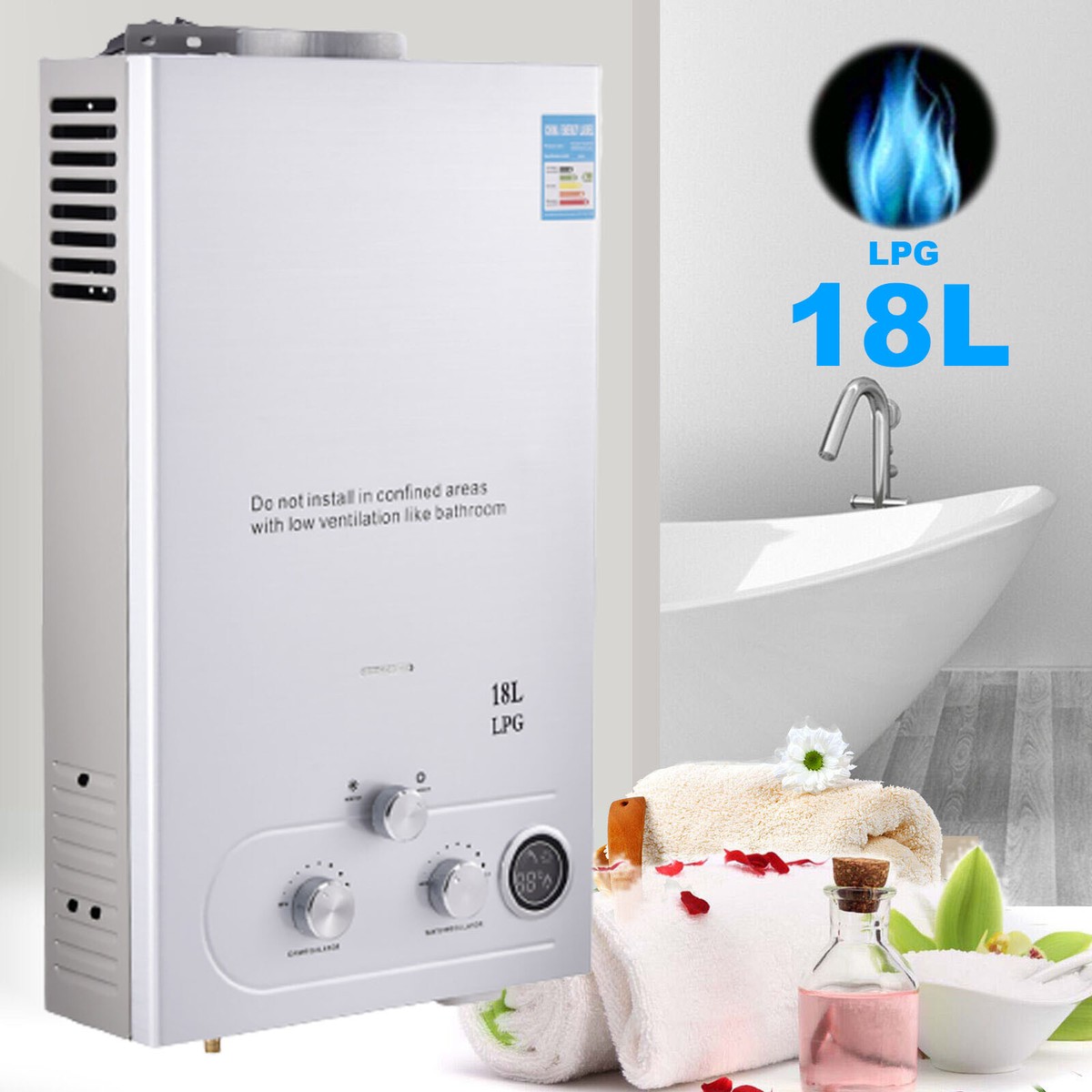 6L-20L LPG Propan Warmwasserbereiter Durchlauferhitzer Wasserspeicher Boiler HOT
