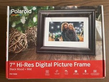 POLAROID PDF-750W 7-inch High-Res Digital Photo Frame Black Wood