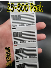 GOD BLESS AMERICA FLAG 25-1000 Pack stickers Label decal decal patriotic 4th