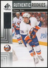 2011/12 UD SP Game Used Hockey SHANE SIMS 