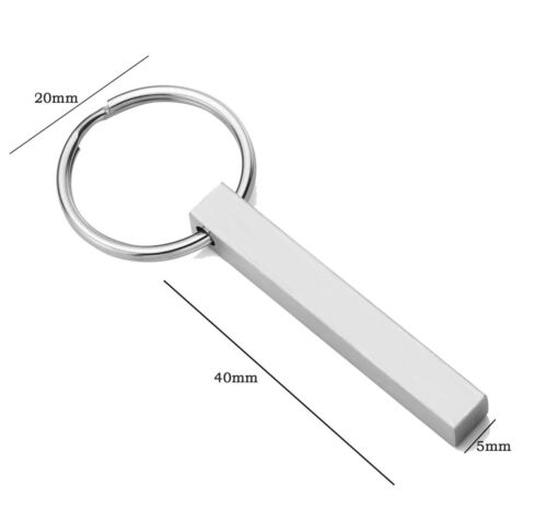 Llavero personalizado del Reino Unido con barra personalizada grabado 4 lados nombre/fecha/acero - Imagen 4 de 10