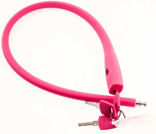 KNOG PARTY FRANK 620mm Cable Bike Lock With Bracket Rose Pink Keyed Steel NEW - Picture 3 of 4