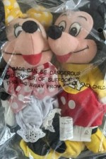 NEW Disney Mickey Mouse and Minnie Mouse Mini Bean Bag 8" Plush Dolls VTG