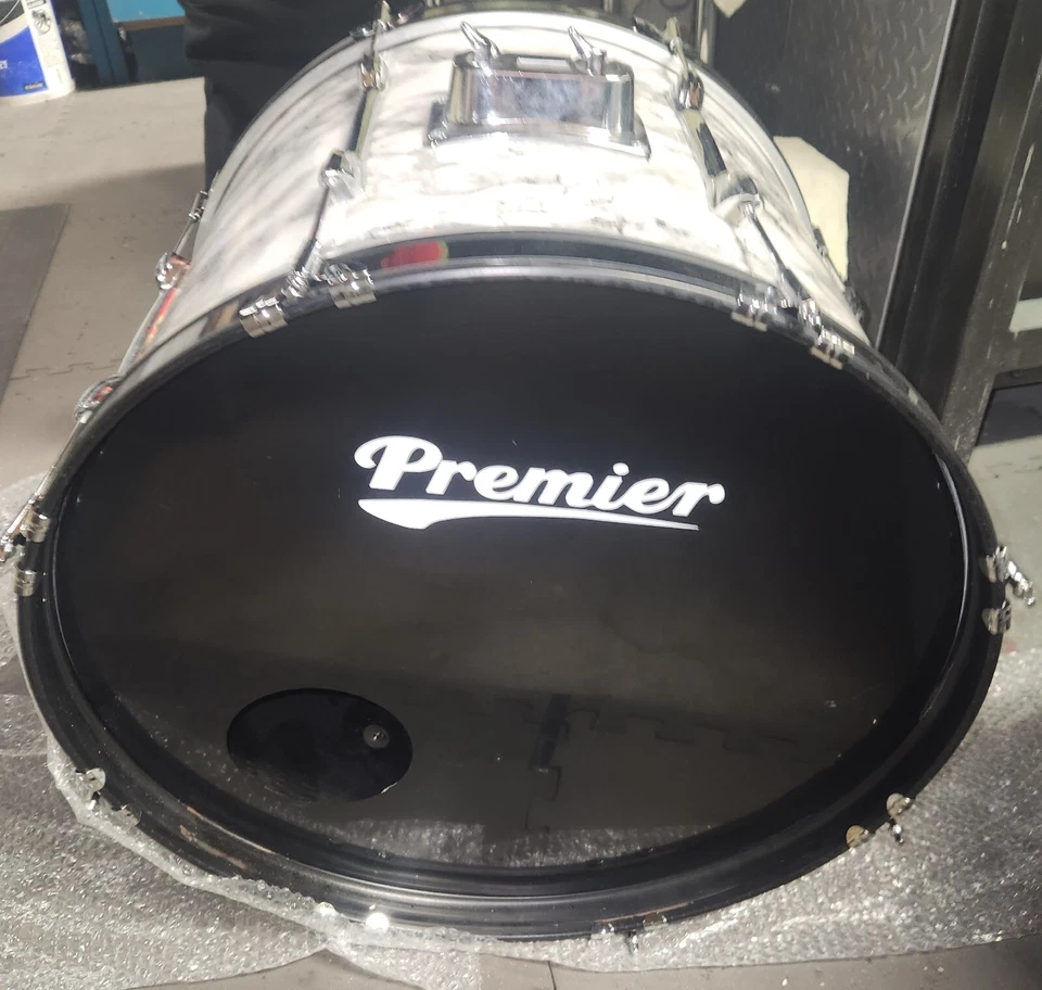 Басовый барабан 1980-х Premier 14x22 на заказ мраморная пленка - Изображение 2 из 4