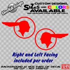 Pontiac Indian 33 Hood Vinyl decal Sticker GTO Street Rat Hot Rod Vintage x2