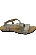 Spenco Women's Orthotic Cross Strap Sandals Grace Sliver Metallic