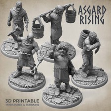 Villager Male Townsfolk Set - Asgard Rising Miniatures - Wargaming D D DnD