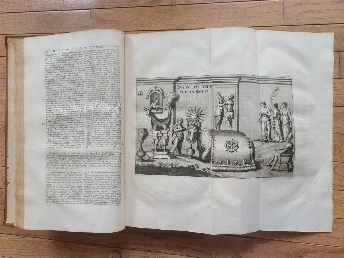 1763 HERODOTUS HISTORY MASSIVE FOLIO antique Historiarum Libri XI