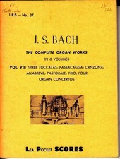 Bach The Complete Organ Works Vol. VII Lea Pocket Scores 37