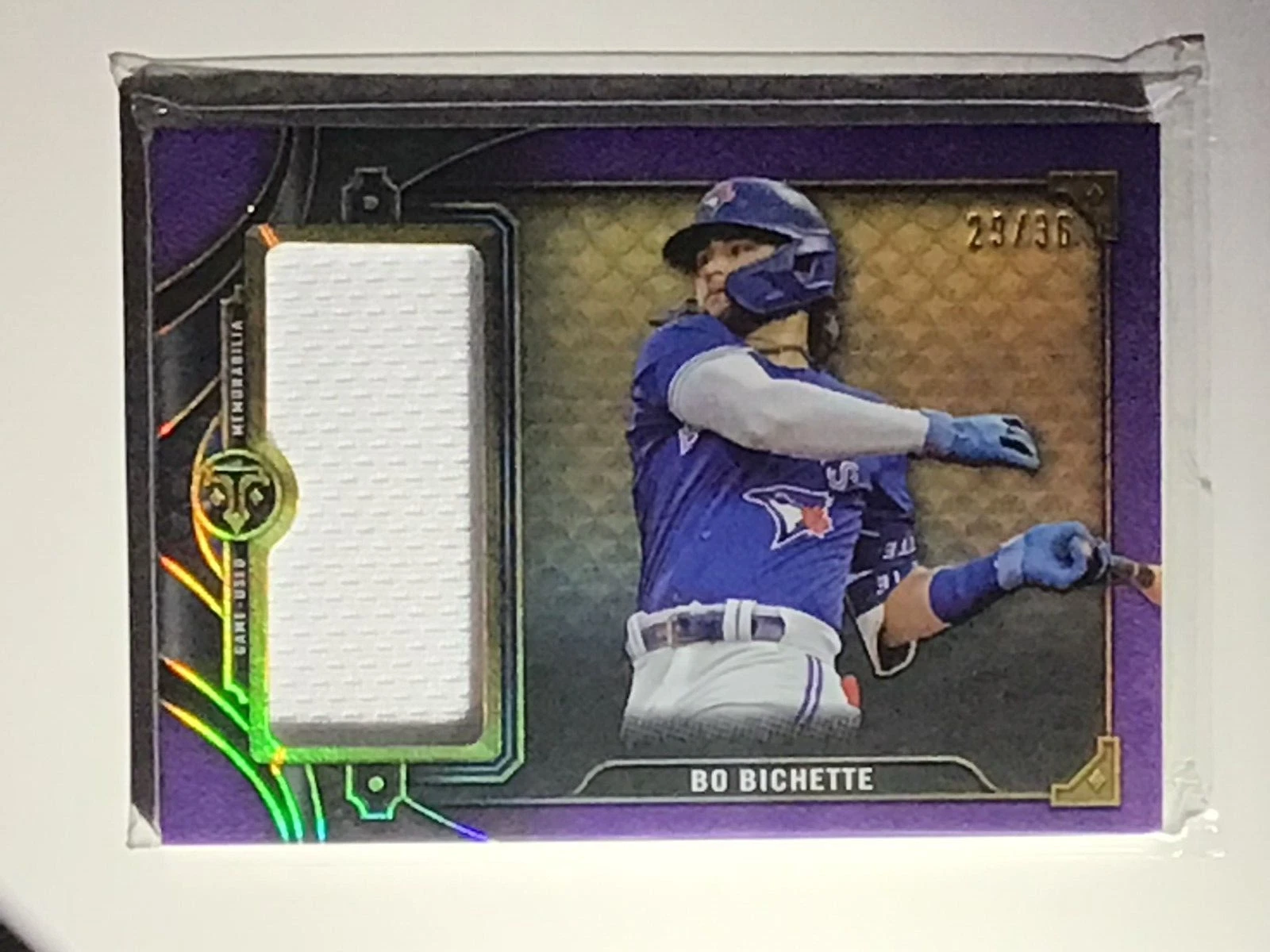 2022 Topps Triple Threads Bo Bichette #SJR3-BB1 - Jumbo Relics Amethyst #/36