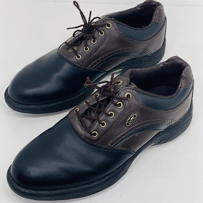 Etonic Black and Brown Men\'s Oxford Style Leather Golf Shoes Etonic Golf Shoes Men main image 2