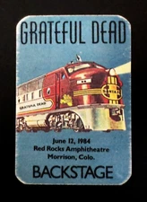 Grateful Dead Backstage Pass Red Rocks Colorado CO 6/12/84 6/12/1984 Train SF GD