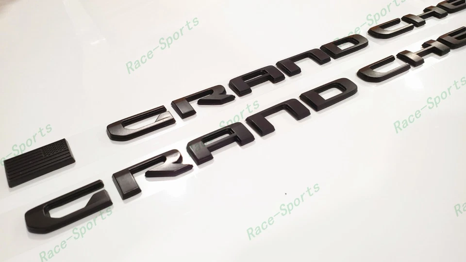 2PÇS 2021+ Jeep Grand Cherokee WL/WK placa de identificação porta lateral emblema preto fosco - Imagem 4 de 4