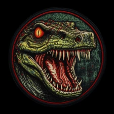 Alligator Patch Iron-on Applique Halloween Badge Zombie Swamp Creature Decor    