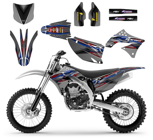 KX450F 2010 2011 KXF450 kit de gráficos 24 mil vinilo de carreras #5815 verde púrpura - Imagen 5 de 9