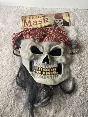 Fun World Easter Unlimited Halloween Mask Skull Pirate Vintage 88490 Rare Evil